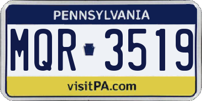 PA license plate MQR3519