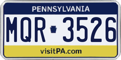 PA license plate MQR3526