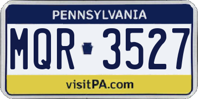 PA license plate MQR3527