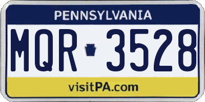 PA license plate MQR3528