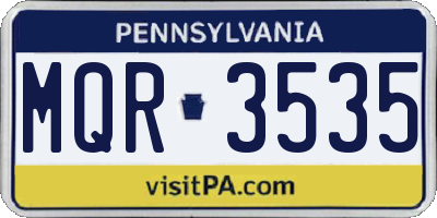 PA license plate MQR3535