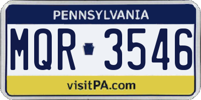 PA license plate MQR3546
