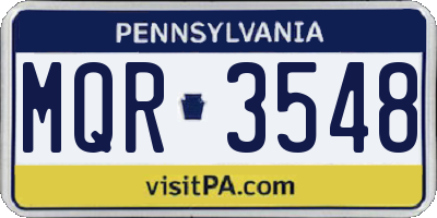 PA license plate MQR3548