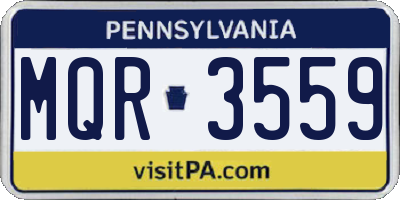 PA license plate MQR3559