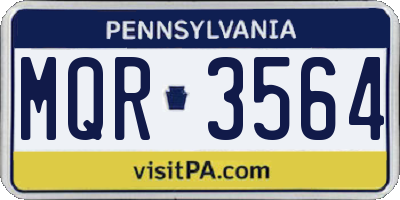 PA license plate MQR3564