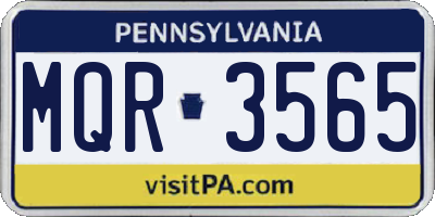 PA license plate MQR3565