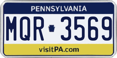 PA license plate MQR3569