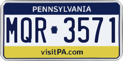 PA license plate MQR3571