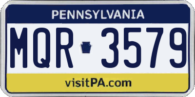 PA license plate MQR3579