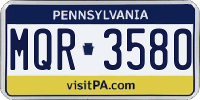 PA license plate MQR3580