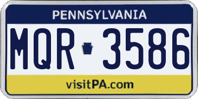PA license plate MQR3586