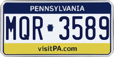 PA license plate MQR3589