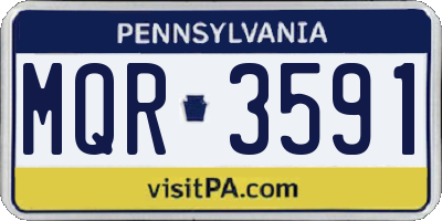 PA license plate MQR3591