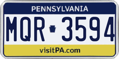 PA license plate MQR3594