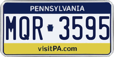 PA license plate MQR3595
