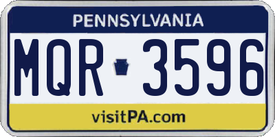 PA license plate MQR3596