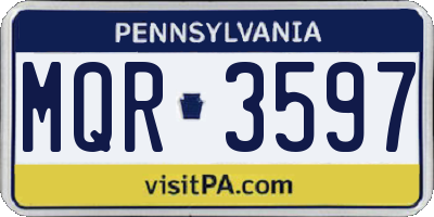 PA license plate MQR3597