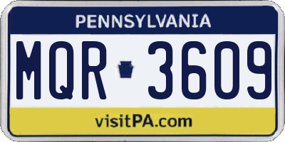 PA license plate MQR3609
