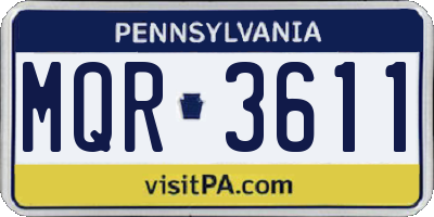 PA license plate MQR3611
