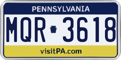 PA license plate MQR3618