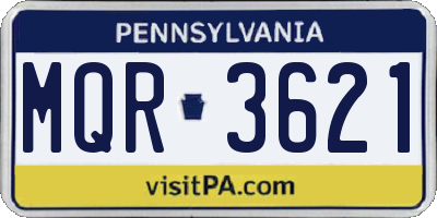 PA license plate MQR3621