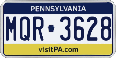 PA license plate MQR3628