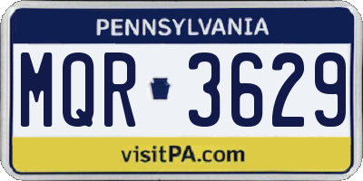 PA license plate MQR3629