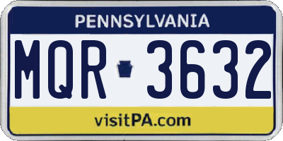 PA license plate MQR3632