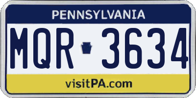 PA license plate MQR3634
