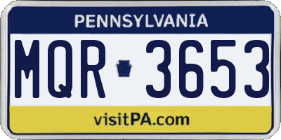 PA license plate MQR3653