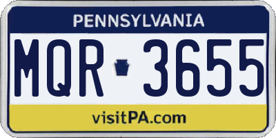PA license plate MQR3655