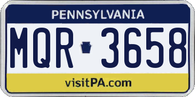 PA license plate MQR3658