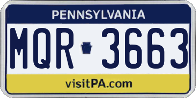 PA license plate MQR3663