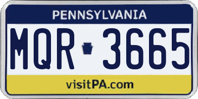 PA license plate MQR3665