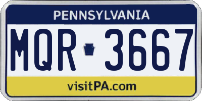 PA license plate MQR3667