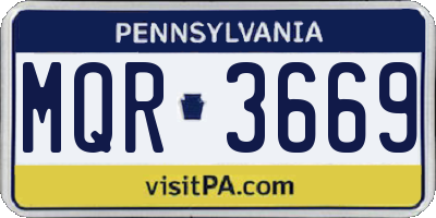 PA license plate MQR3669
