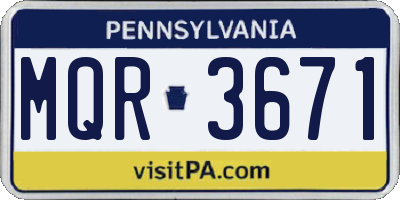 PA license plate MQR3671