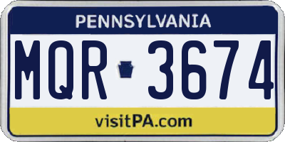 PA license plate MQR3674