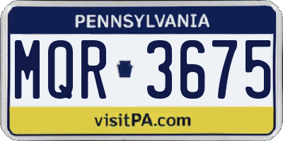 PA license plate MQR3675