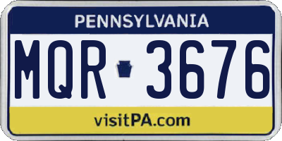 PA license plate MQR3676