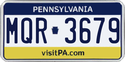 PA license plate MQR3679
