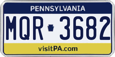 PA license plate MQR3682