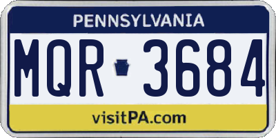 PA license plate MQR3684