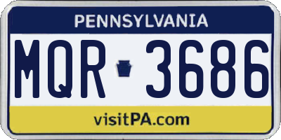 PA license plate MQR3686