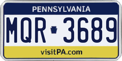 PA license plate MQR3689