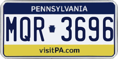 PA license plate MQR3696