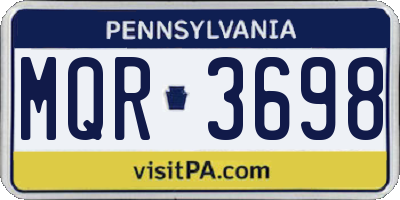 PA license plate MQR3698