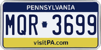 PA license plate MQR3699