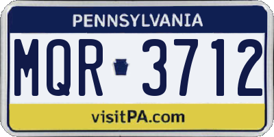PA license plate MQR3712