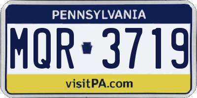 PA license plate MQR3719